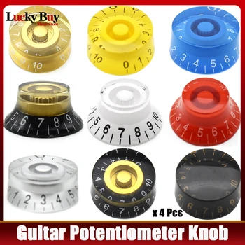 4pcs Muilty цвят пластмасови копчета за контрол на скоростта за електрическа китара тон обем копчета бутони