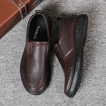 Пролет и есен Нови мъжки обувки от естествена кожа Бизнес ежедневни кожени обувки Мъжки обувки