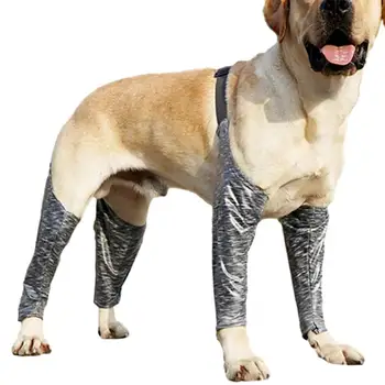 Анти-облизване куче крак ръкави меки защитни лакът скоби анти-мръсни меки защитни лакътни скоби регулируеми куче панталони