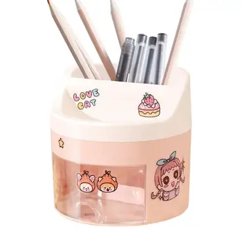 Карикатура писалка притежателя голям бюро молив организатор сладък със стикери канцеларски държач за маса подарък за деца момичета деца