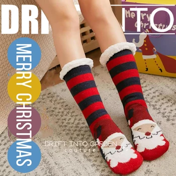 Зимни топли чорапи Дамски пингвин Плюшени меки женски незахващащи подови чехли Къс чорап Размит пухкав елен елк мечка коледен подарък